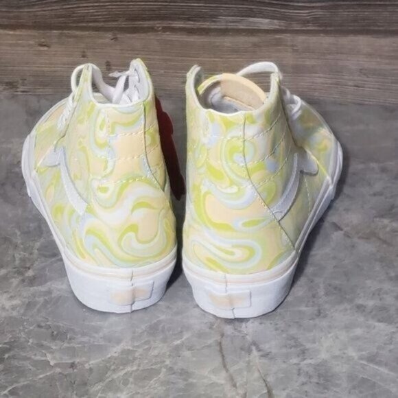 New Vans Sk8 Hi Tapered Lime Green White High Tops Skate Sneakers Casual Rave - Picture 5 of 10